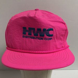 HWC Distribution Corp Vintage Neon Pink Cord Adjustable Hat